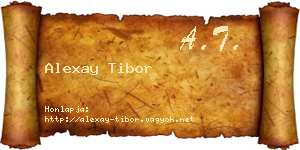 Alexay Tibor névjegykártya