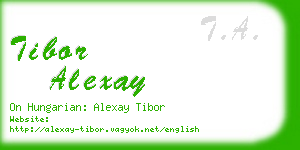 tibor alexay business card